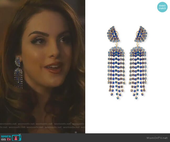 Synth Dangle Earrings by Lulu Frost worn by Fallon Carrington (Elizabeth Gillies) on Dynasty