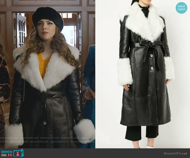 Hudson Coat by Magda Butrym worn by Fallon Carrington (Elizabeth Gillies) on Dynasty