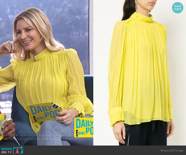 Pleated Lightweight Blouse by Manning Cartell worn by Morgan Stewart on E! News