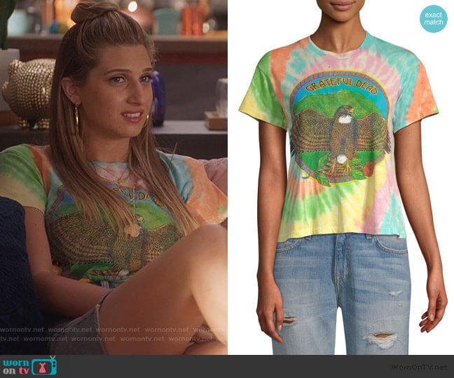 Grateful Dead Tie Dye Cropped Tee by MadeWorn worn by Nomi Segal (Emily Arlook) on Grown-ish