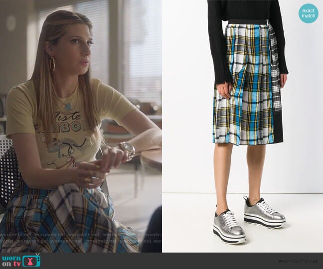 Plaid Midi Skirt by Marc Jacobs worn by Nomi Segal (Emily Arlook) on Grown-ish