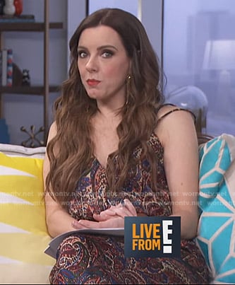 Melanie’s paisley print jumpsuit on Live from E!