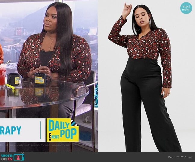 Wide Leg Jumpsuit in Leopard Print by Missguided worn by Nina Parker on E! News