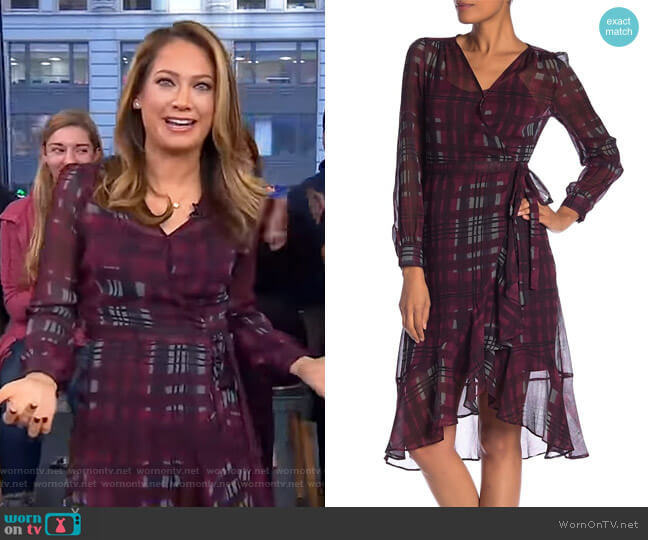 WornOnTV: Ginger’s purple plaid wrap dress on Good Morning America ...