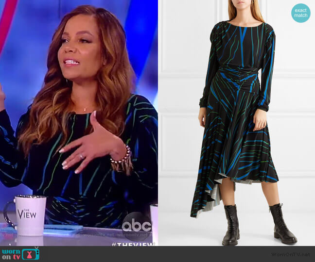 WornOnTV: Sunny’s black striped ruched waist dress on The View | Sunny ...