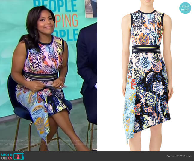 Patchwork Drape Dress by Peter Pilotto worn by Sheinelle Jones  on Today