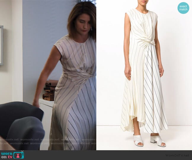 Lisa’s striped twisted front dress on Friends from College