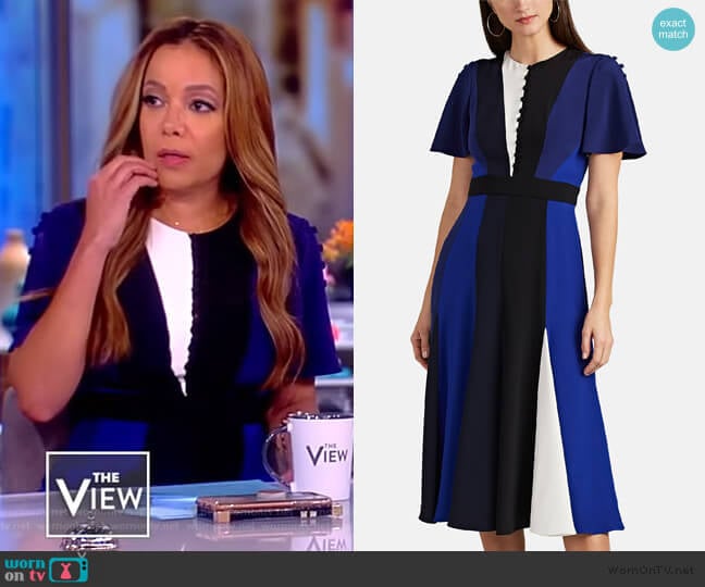 Colorblocked Silk Dress by Prabal Gurung worn by Sunny Hostin on The View