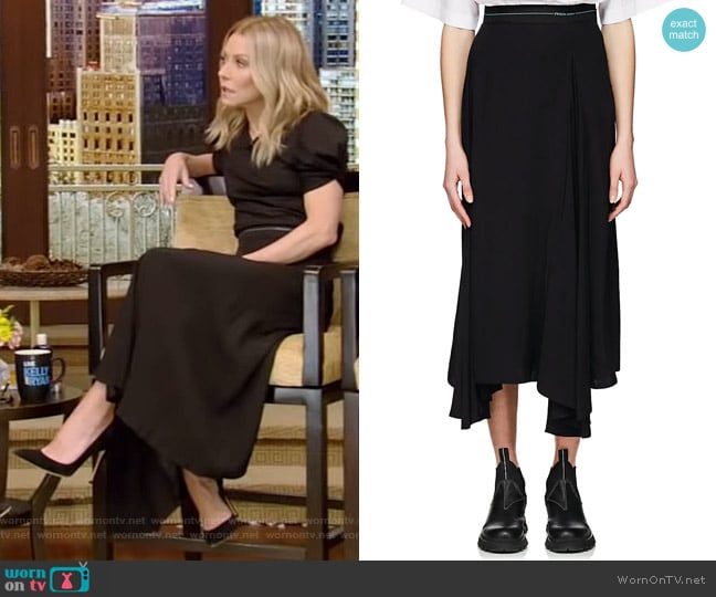 Pleated Godet Skirt by Prada worn by Kelly Ripa on Live with Kelly and Mark