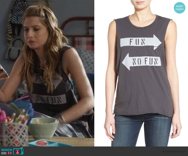 'Fun, No Fun' Graphic Tank by Project Social T worn by Nomi Segal (Emily Arlook) on Grown-ish