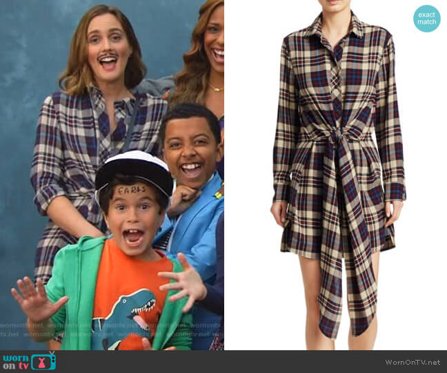 Felicity Plaid Shirtdress by Rag & Bone worn by Angie (Leighton Meester) on Single Parents