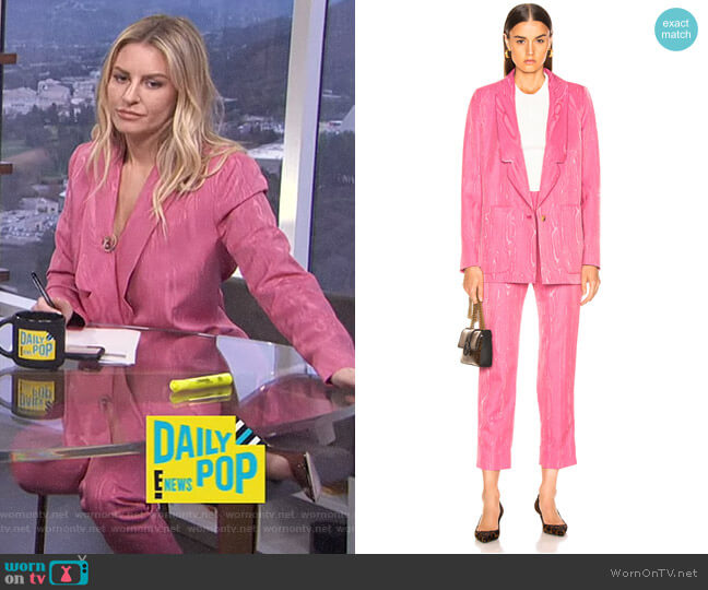 Lovely Wool Blend Moiré Blazer and pants by Rachel Comey worn by Morgan Stewart  on E! News