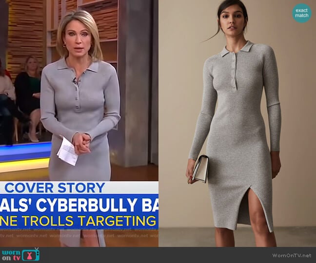 Louise Dress by Reiss worn by Amy Robach on Good Morning America