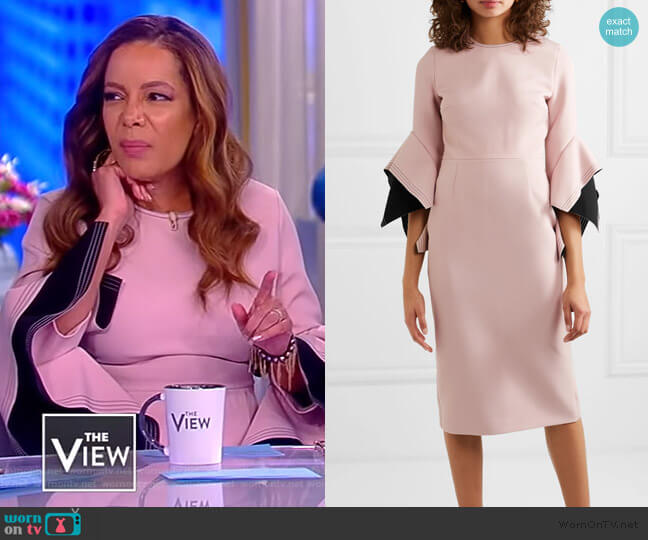 WornOnTV: Sunny’s pink contrast ruffled cuffs dress on The View | Sunny ...