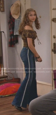 Shannon's side striped flare jeans on Fam