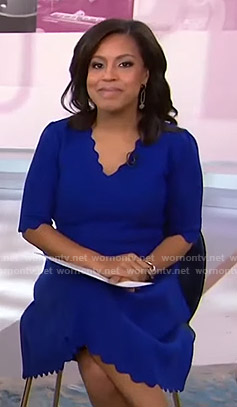 Sheinelle’s blue scalloped dress on Today