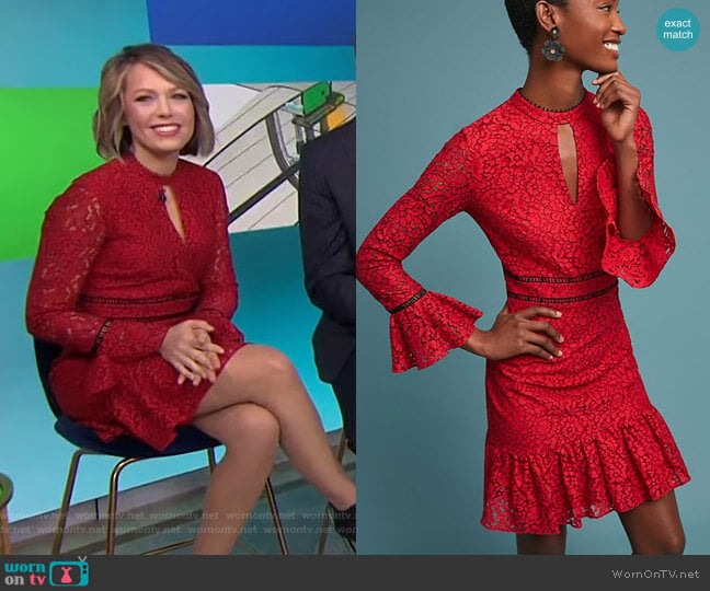 Kensington Lace Dress by Shoshanna worn by Dylan Dreyer on Today