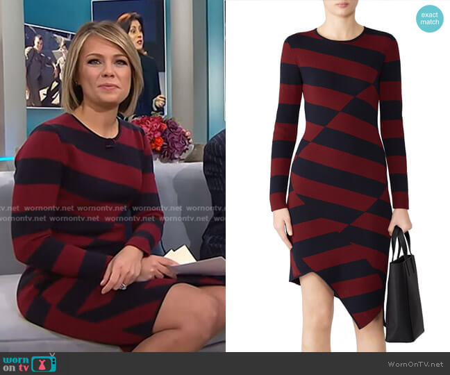 Striped Asymmetric Hem Dress by Slate & Willow worn by Dylan Dreyer on Today