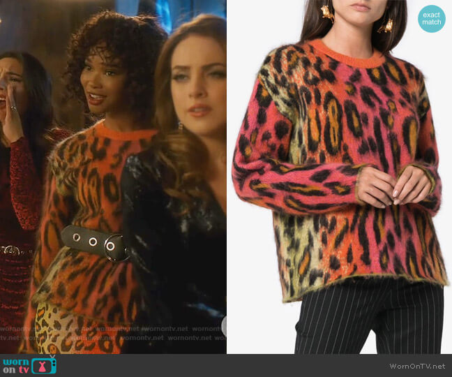 Leopard Print Mohair Jumper by Stella McCartney worn by Monica Colby (Wakeema Hollis) on Dynasty