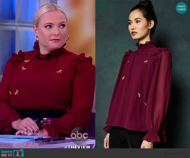 Sugar Plum embellished top by Ted Baker worn by Meghan McCain on The View