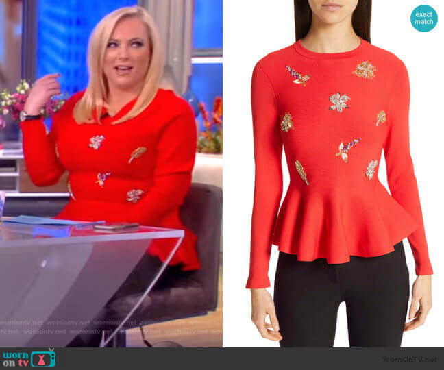 Tynna Embellished Sweater by Ted Baker worn by Meghan McCain on The View