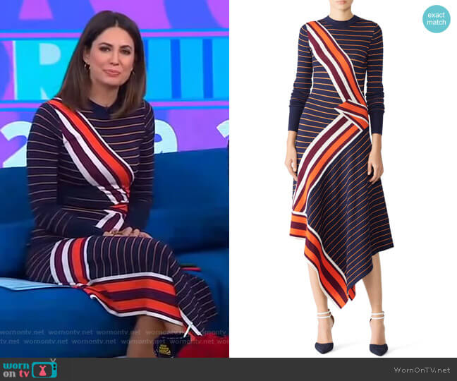 Petrol Mix Knit Dress by Temperley London worn by Cecilia Vega on Good Morning America