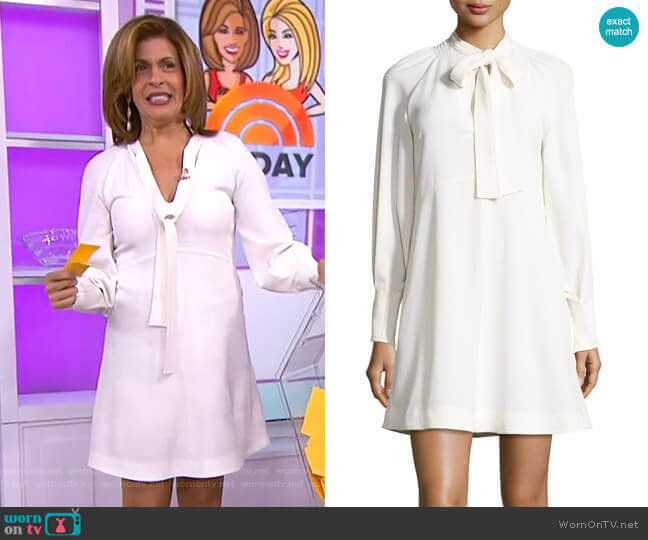 WornOnTV: Hoda’s white tie neck mini dress on Today | Hoda Kotb ...