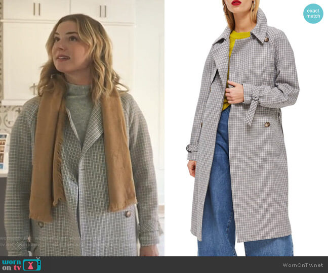 Angie Trench Coat by Topshop worn by Nicolette Nevin (Emily VanCamp) on The Resident