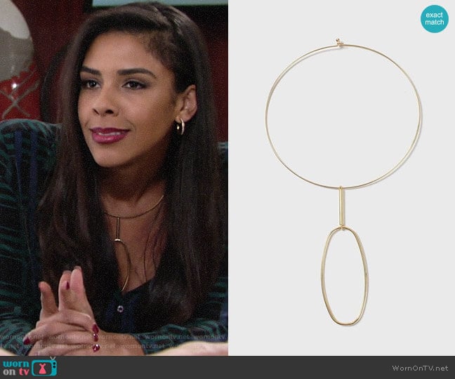 Topshop House of Freedom Fine Shape Necklace worn by Kerry Johnson (Alice Hunter) on The Young and the Restless