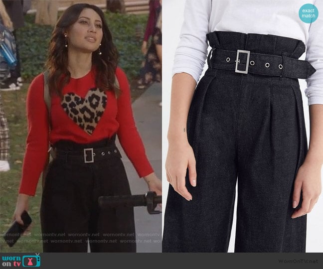 Karina Belted Paperbag Jeans by BDG at Urban Outfitters worn by Ana Torres (Francia Raisa) on Grown-ish