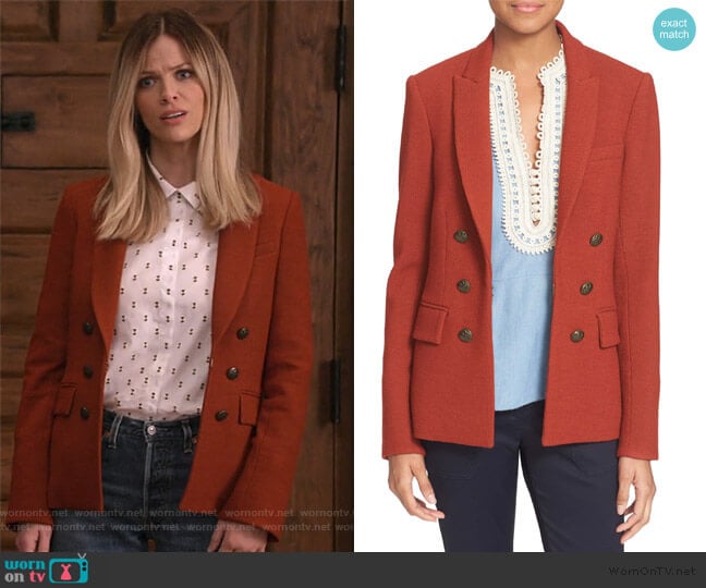 Peninsula Faux Double Breasted Blazer by Veronica Beard worn by Mallory (Brooklyn Decker) on Grace and Frankie