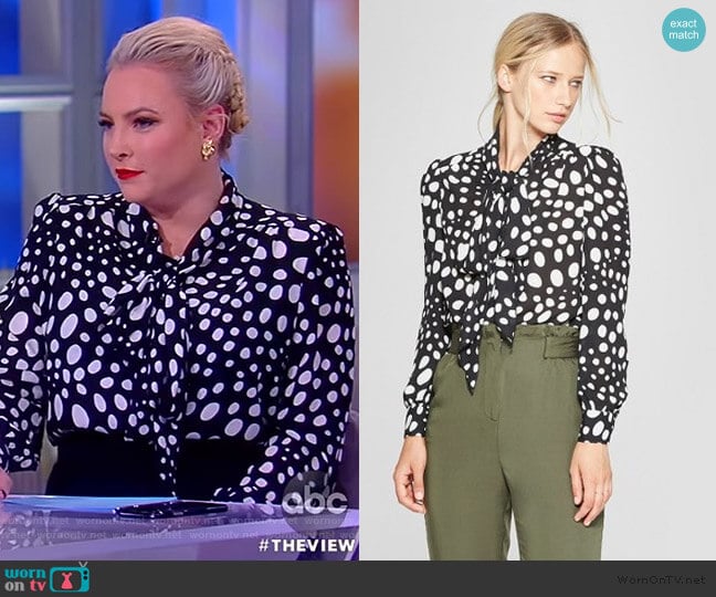 WornOnTV: Meghan’s black polka dot blouse on The View | Meghan McCain ...