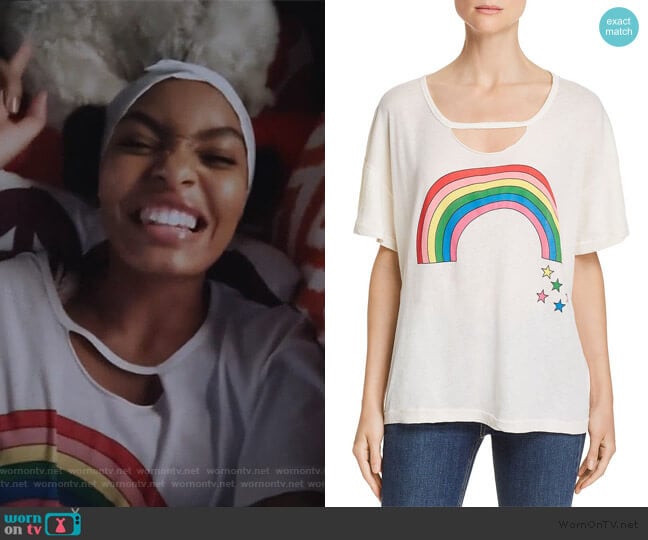 Rainbow Stars Tee by Wildfox worn by Zoey Johnson (Yara Shahidi) on Grown-ish