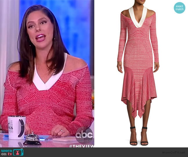 Melange Knit Hankderchief Sheath Dress by Yigal Azrouel worn by Abby Huntsman on The View