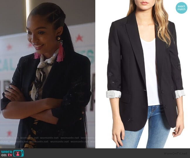 Viva Bis Star Blazer by Zadig & Voltaire worn by Zoey Johnson (Yara Shahidi) on Grown-ish