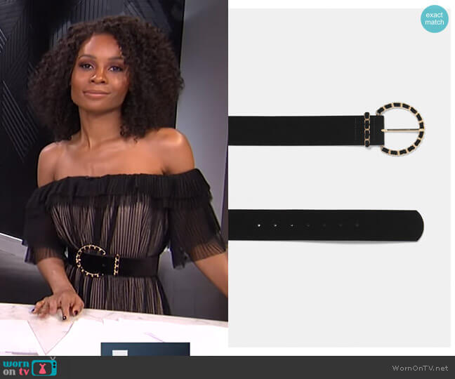 Chain Buckle Belt by Zara worn by Zuri Hall on E! News