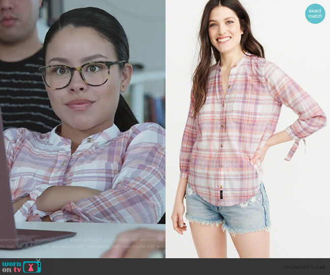 Tie Sleeve Button-up Shirt by Abercrombie & Fitch worn by Mariana Foster (Cierra Ramirez) on Good Trouble