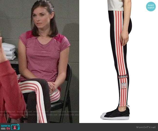 Adidas Adibreak High-Rise Leggings worn by Willow Tait (Katelyn MacMullen) on General Hospital