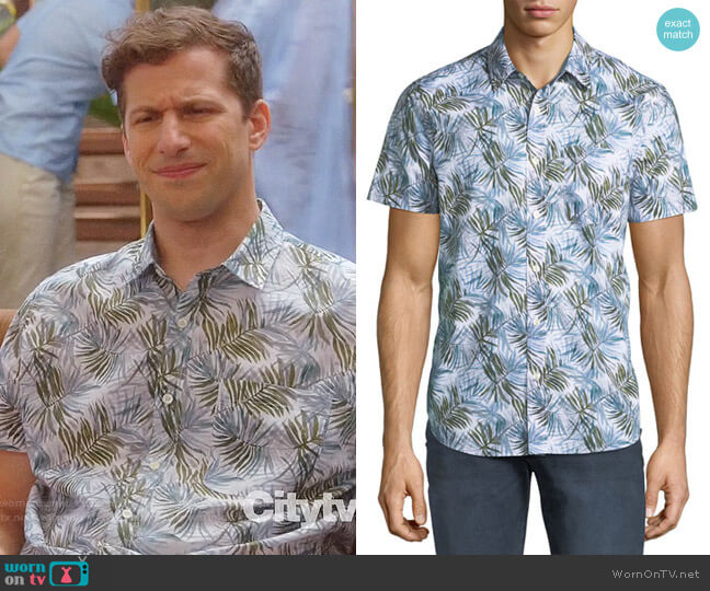 AG Nash Shirt in Plaited Palms Fernwood/teal Stone worn by Jake Peralta (Andy Samberg) on Brooklyn Nine-Nine