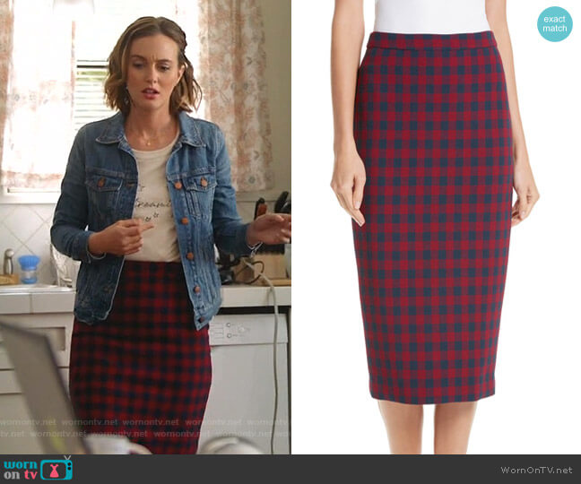 Thea Pencil Skirt by A.L.C. worn by Angie (Leighton Meester) on Single Parents