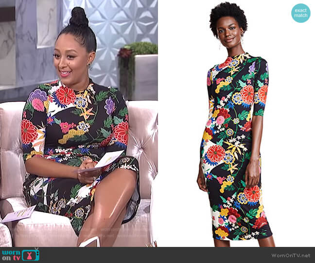 Delora Dress by Alice + Olivia worn by Tamera Mowry on The Real