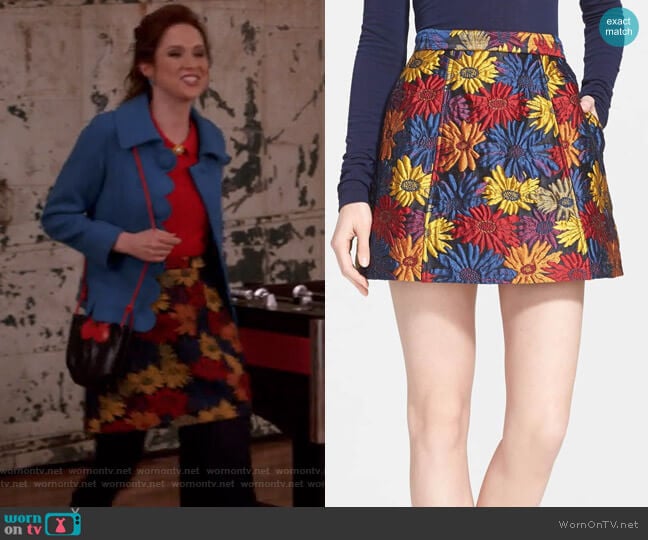 WornOnTV: Kimmy’s blue scalloped jacket and floral mini skirt on ...