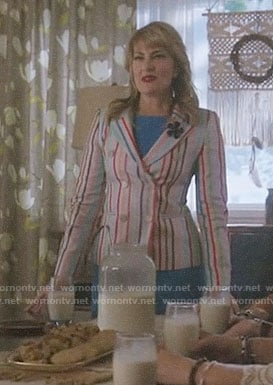 Alice's multi-color striped double-breasted blazer on Riverdale