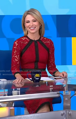 Amy’s red lace midi dress on Good Morning America