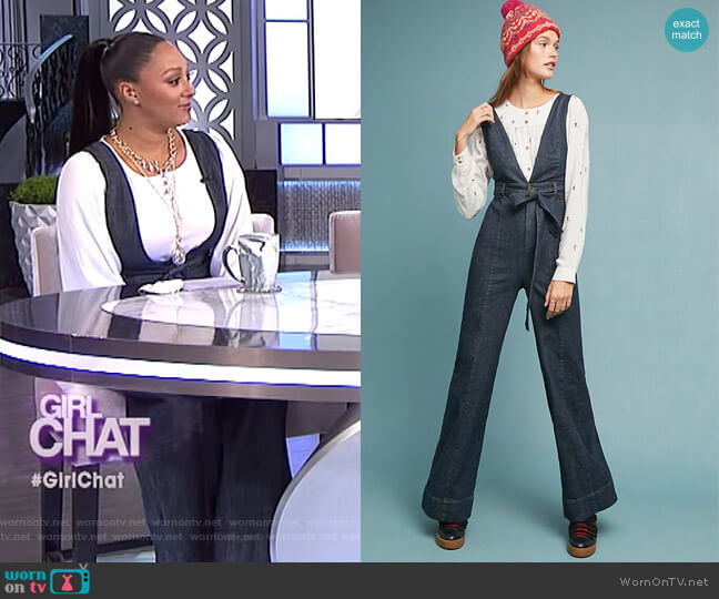 Pilcro Denim Jumpsuit by Anthropologie worn by Tamera Mowry on The Real