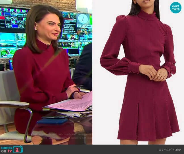 Balloon Sleeve Crepe Mini Dress by Proenza Schouler worn by Bianna Golodryga on CBS Mornings