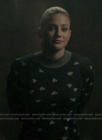 Betty's heart print sweater on Riverdale