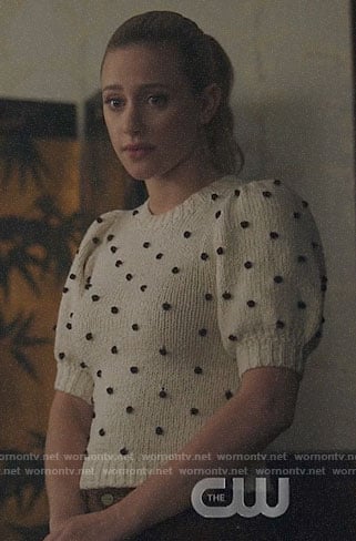 Betty's puff sleeve pom pom sweater on Riverdale