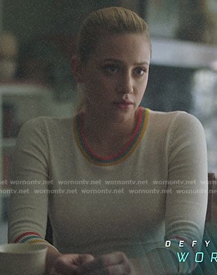 Betty's striped trim sweater on Riverdale