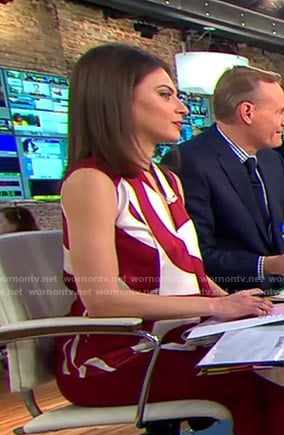 Bianna's white and red graphic print top on CBS This Morning